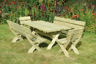 Country style table, bench & chair Image